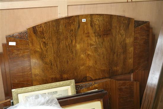 An Art Deco cherrywood bed W.145cm